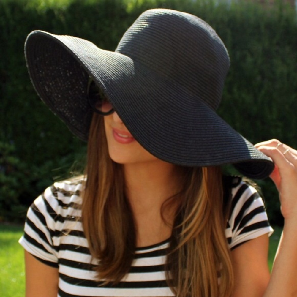 NWT JCrew Classic Strawhat (Black)